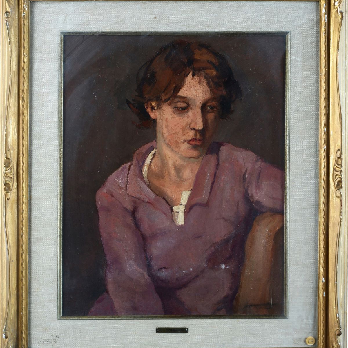 Ludovico Tommasi - Ritratto di Donna con Camicia Rosa
