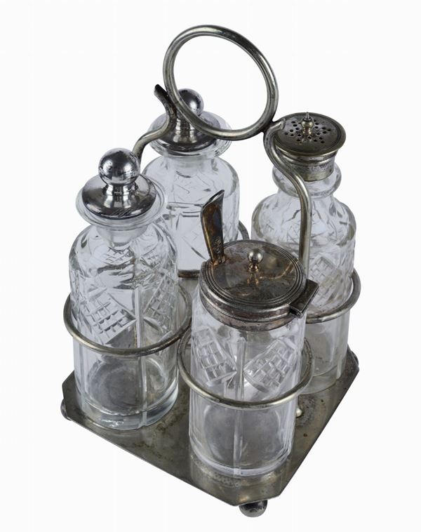 Cruet in metallo argentato