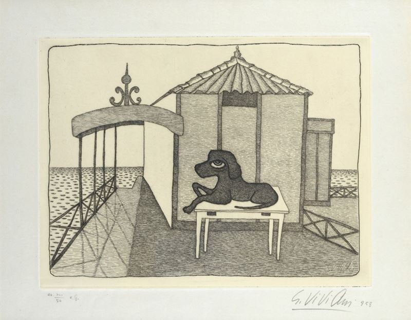 Giuseppe Viviani - Cane Davanti al Capanno