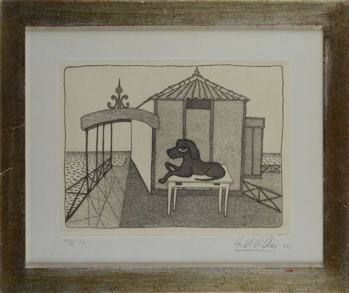Giuseppe Viviani - Cane Davanti al Capanno