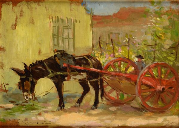 Giuseppe Comparini - Carretto con asino