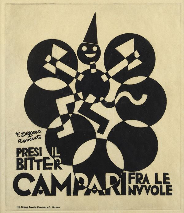 Fortunato Depero - Presi il Bitter Campari fra le nuvole
