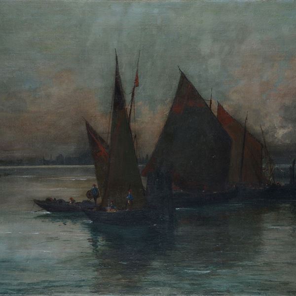 Anonimo, XIX sec. - Barche a vela