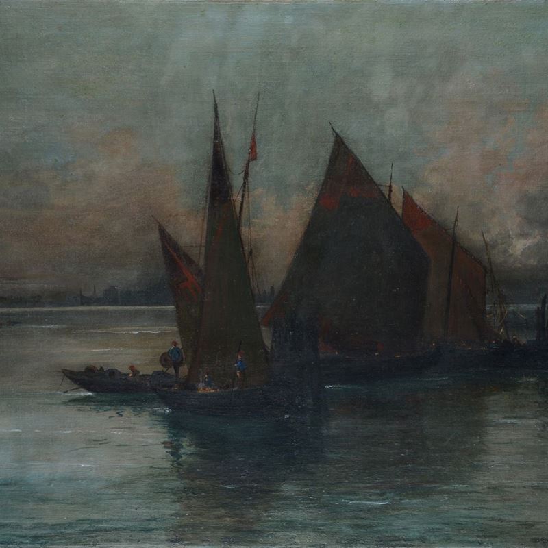 Anonimo, XIX Sec. - Barche a Vela