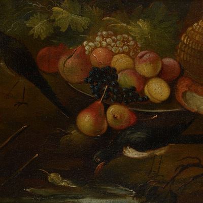 Natura Morta con Frutta e Uccelli