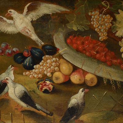 Natura Morta con Frutta e Uccelli