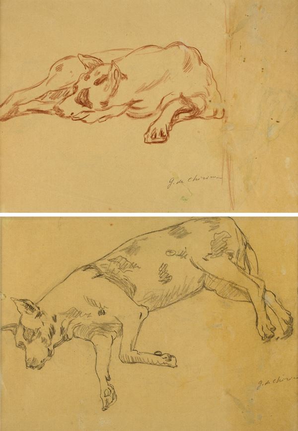 Giorgio de Chirico - Studio di cane (fronte e retro)