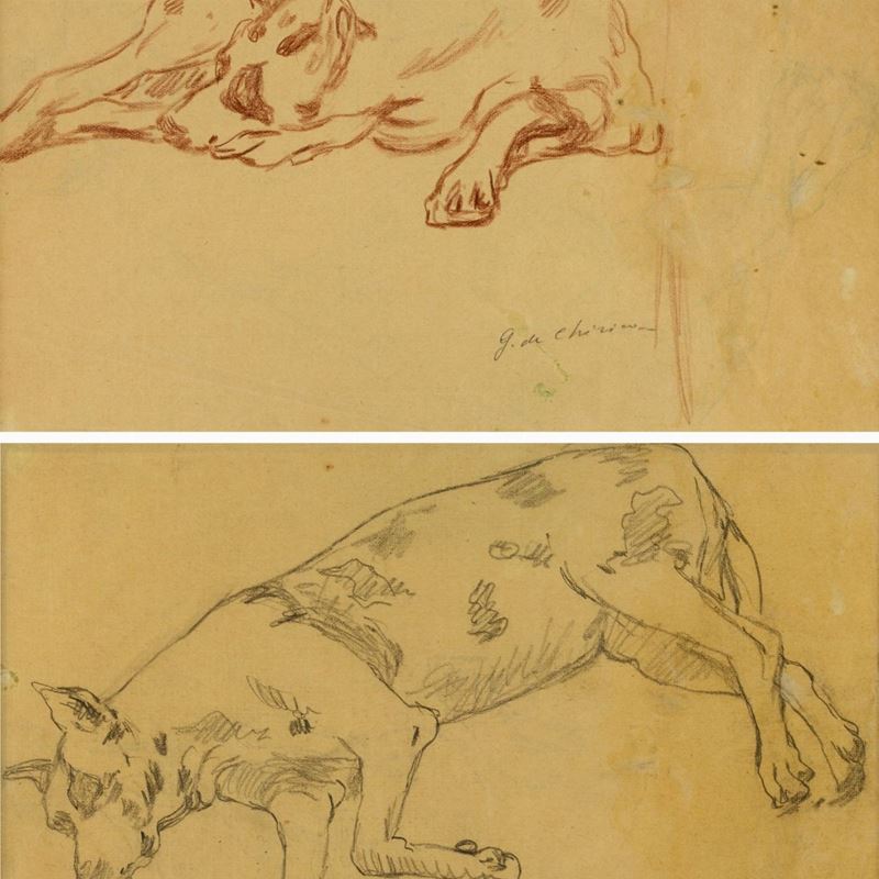 Giorgio De Chirico - Studio di Cane (fronte e Retro)
