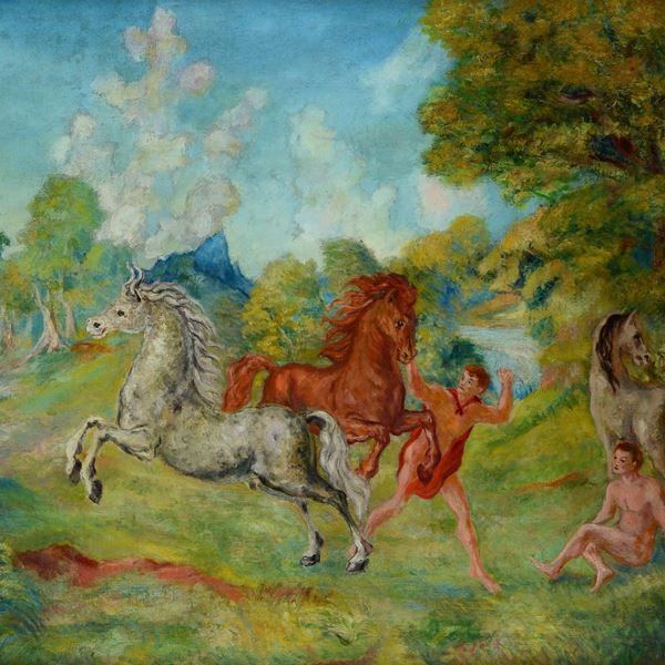 Aligi Sassu - Senza titolo (Uomini e cavalli)
