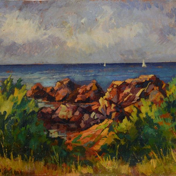 Ulvi Liegi - Paesaggio con mare sullo sfondo