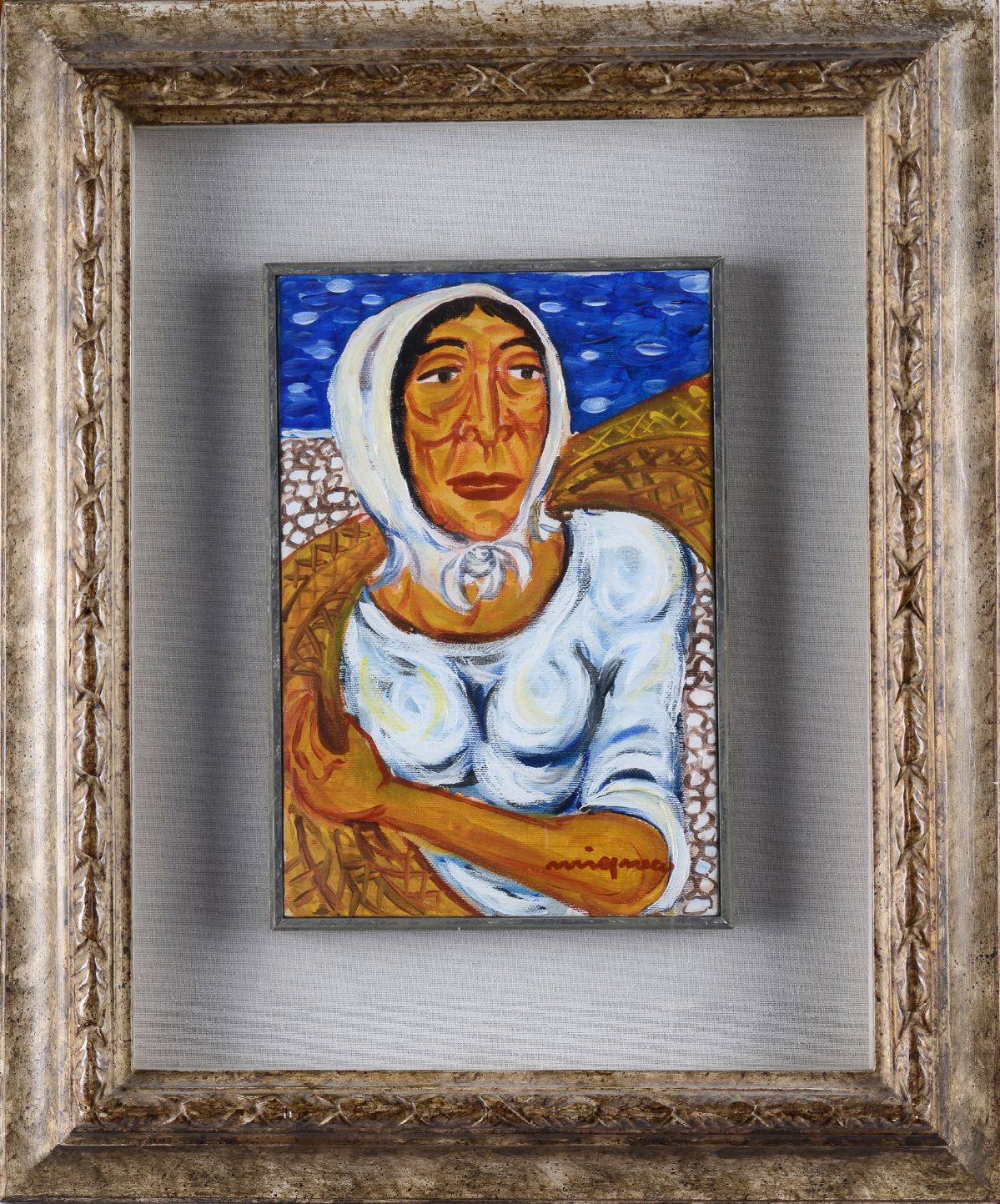 Giuseppe Migneco - Donna con Rete
