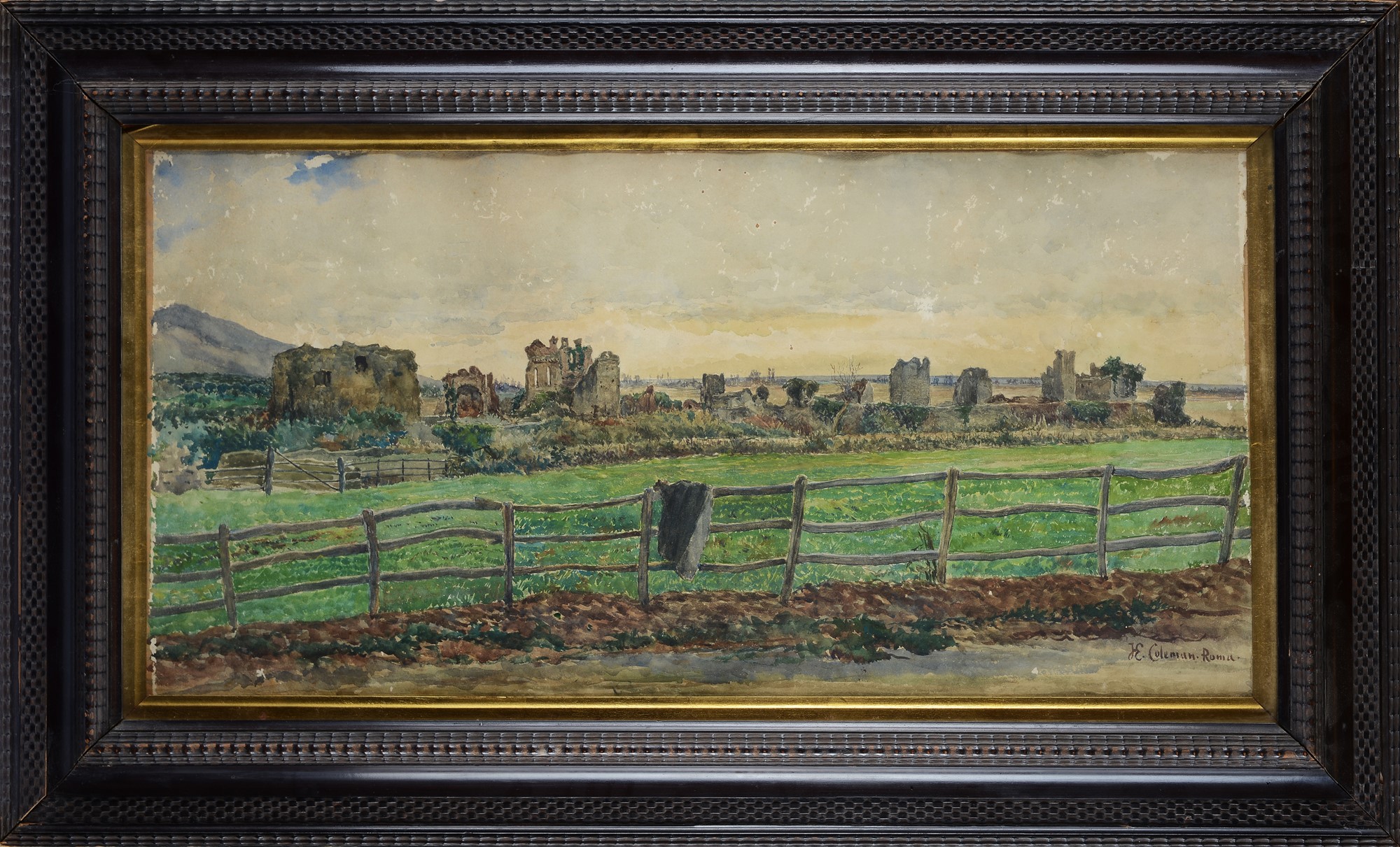 Campagna romana con rovine