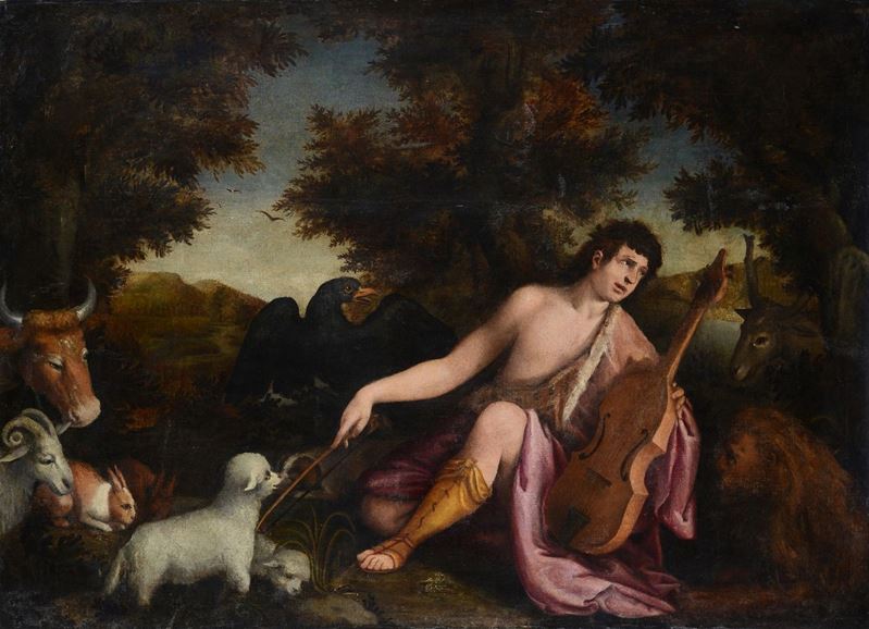 Scuola Italia Settentrionale, XVII Sec. - Orfeo che Ammansisce le Fiere
