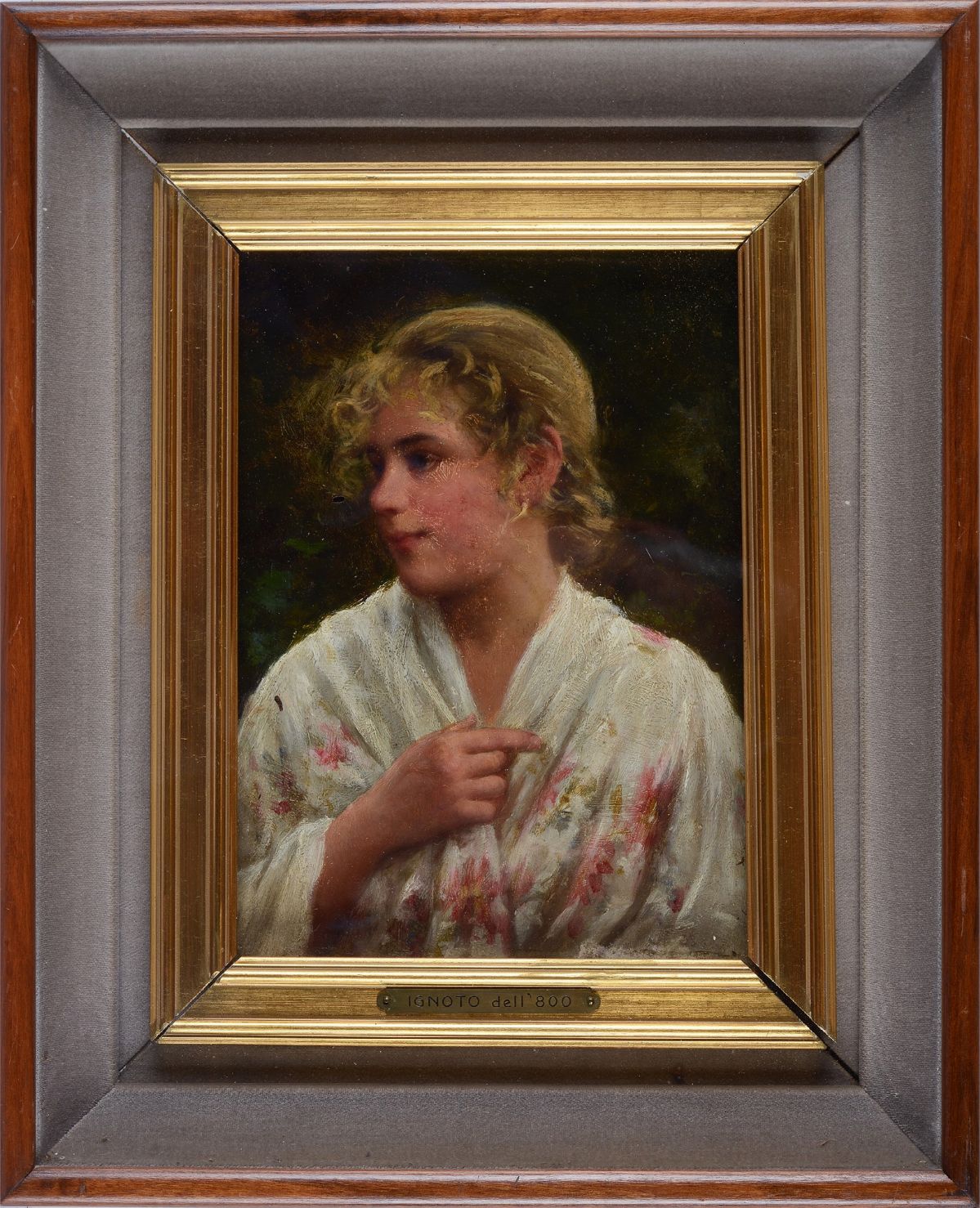 Anonimo, XIX Sec. - Ritratto di Donna con Scialle