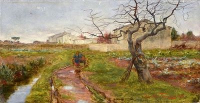 Paesaggio con Figure e Case