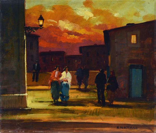 Renato Natali - Figures at sunset