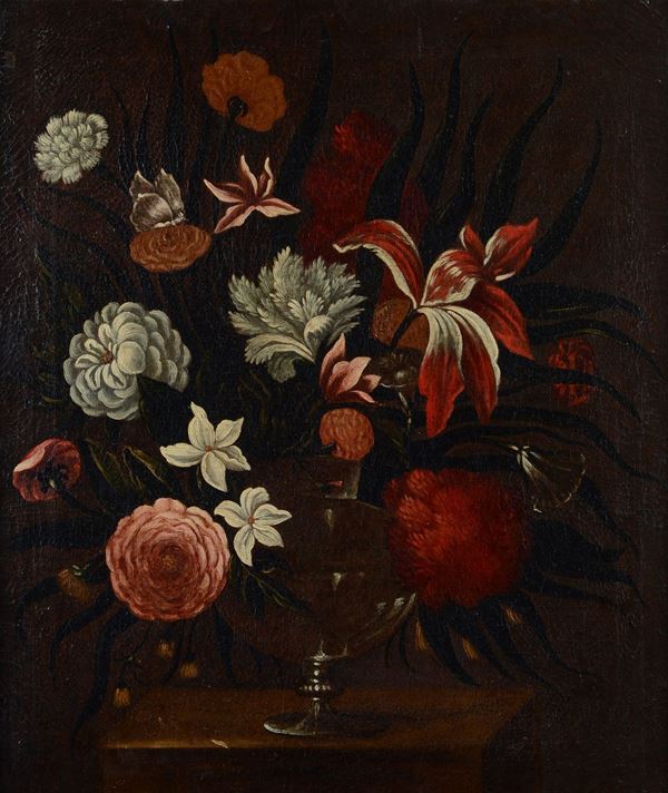 Scuola Napoletana, XVII sec. - Trionfo di fiori