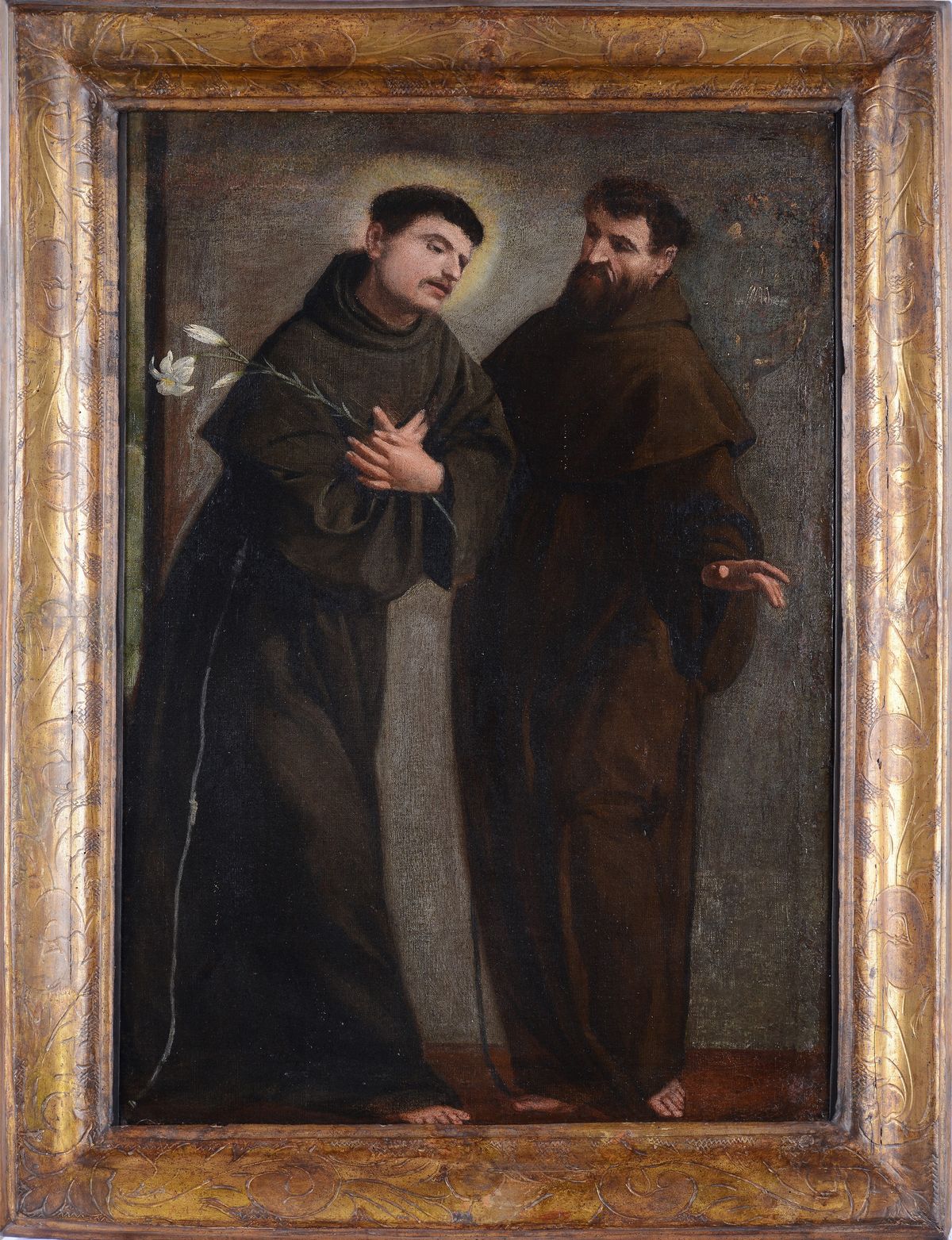 Scuola Spagnola, XVII Sec. - Sant'antonio e un Monaco