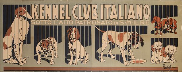 Franz Laskoff - Dal manifesto pubblicitario Esposizione Internazionale del Kennel Club Italiano
