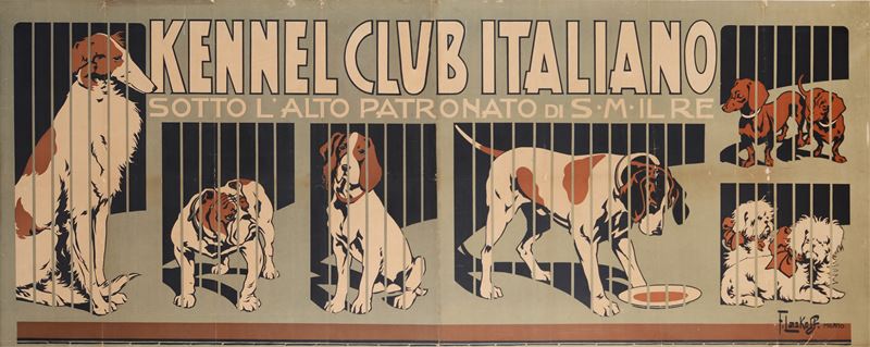 Dal manifesto pubblicitario Esposizione Internazionale del Kennel Club Italiano