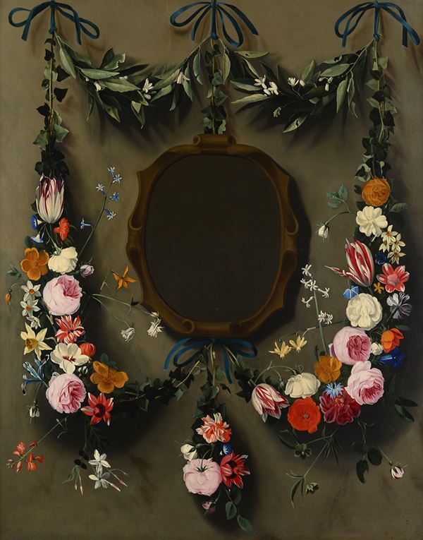 Attr. a Jan Philips van Thielen - Cornice con ghirlanda di fiori