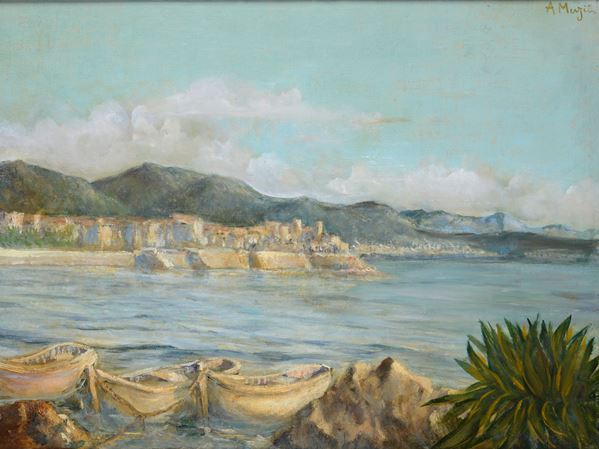 Alfonso Muzii - Paesaggio con porto