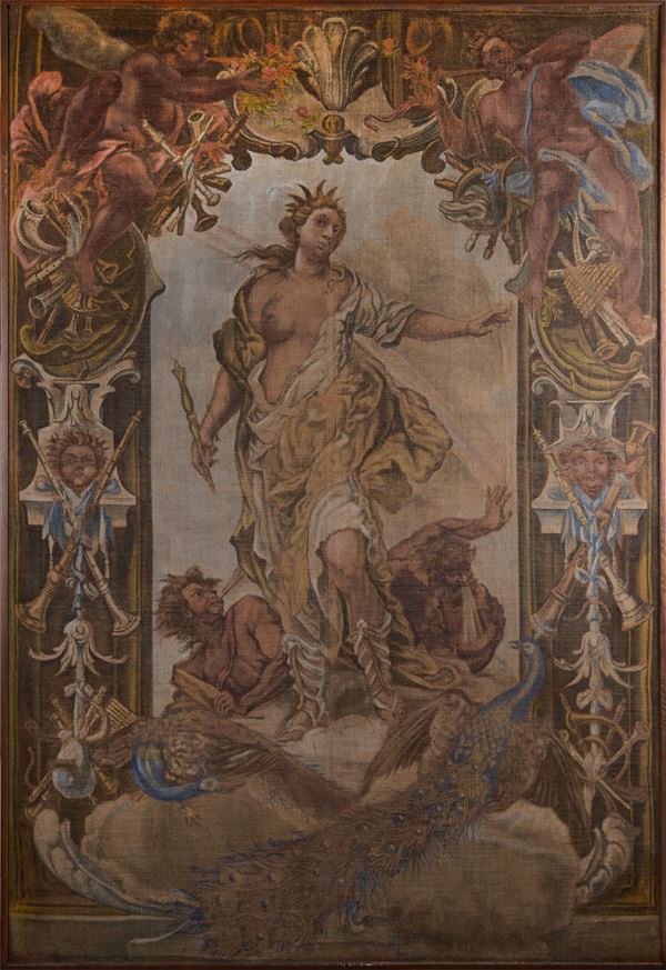 Scuola Fiorentina, XVIII sec. - Pannello con allegoria dell'Aria (da Giovanni Camillo Sagrestani)
