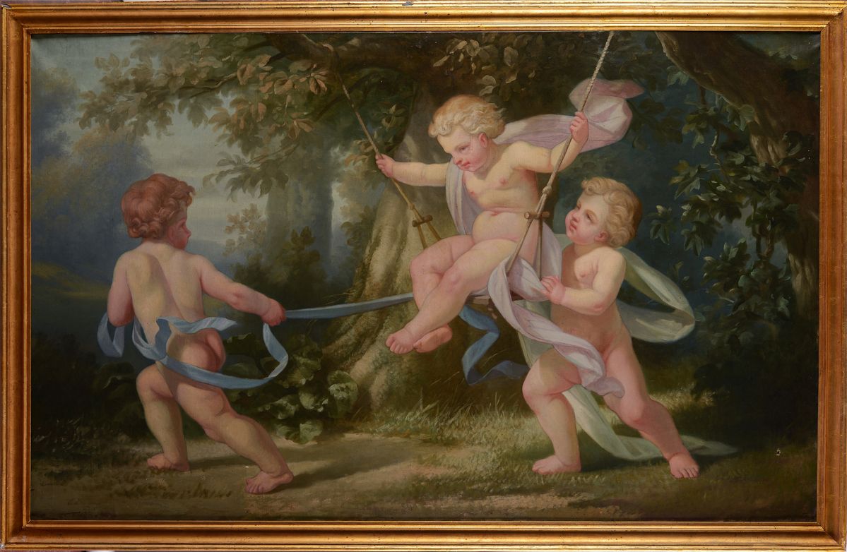 Scuola Francese, XIX Sec. - Giochi di Putti