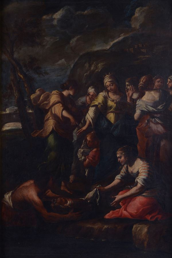 Scuola Napoletana, fine XVII sec. - The discovery of Moses