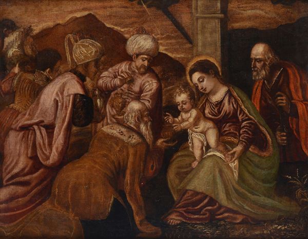Scuola Veneta, XVI sec. - Adorazione dei magi