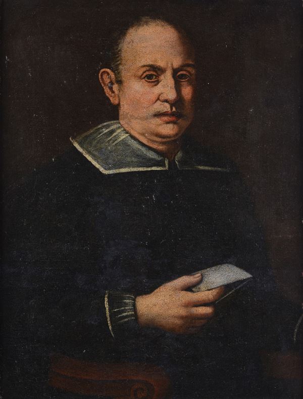 Scuola Emiliana, XVII sec. - Ritratto di uomo con lettera