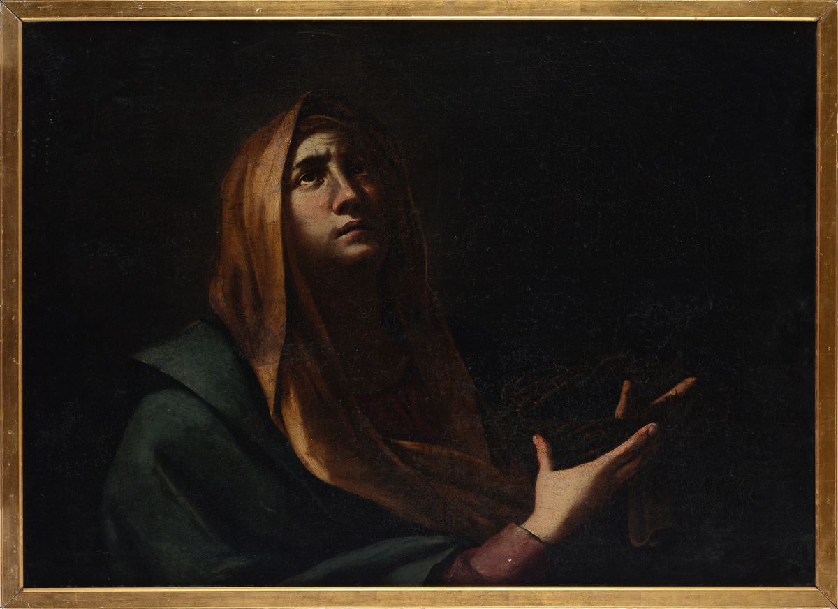 Scuola Napoletana, XVII Sec. - Vergine Addolorata con Corona di Spine