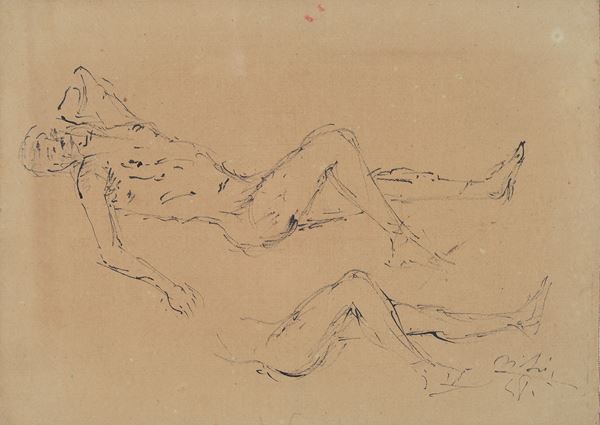 Filippo de Pisis - Nude study