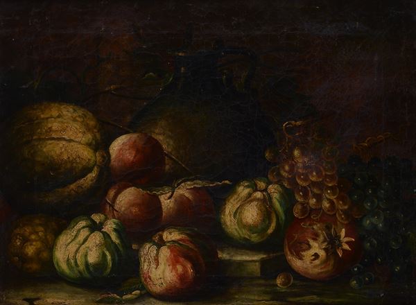 Anonimo, XIX sec. - Still life with fruit