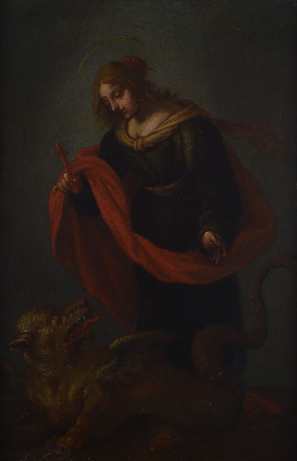 Scuola Fiorentina, XVII sec. - Saint Margaret of Antioch and the dragon