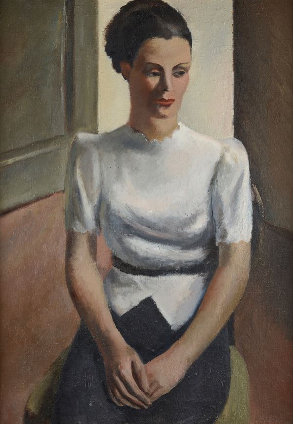 Attr. a Marisa Luisa Mori - Portrait of a sitting lady