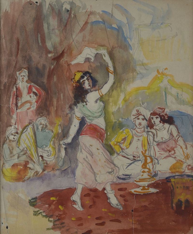 Attr. a Fernand Riblet - Danzatrice Nell'harem