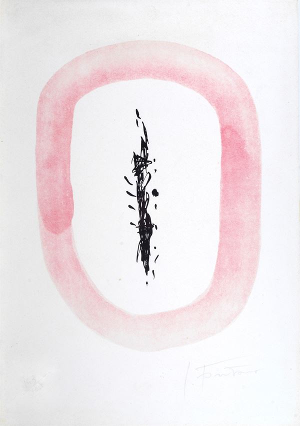 Lucio Fontana : Concetto spaziale  (1964)  - Litografia - Asta ARTE MODERNA E CONTEMPORANEA - II - Galleria Pananti Casa d'Aste