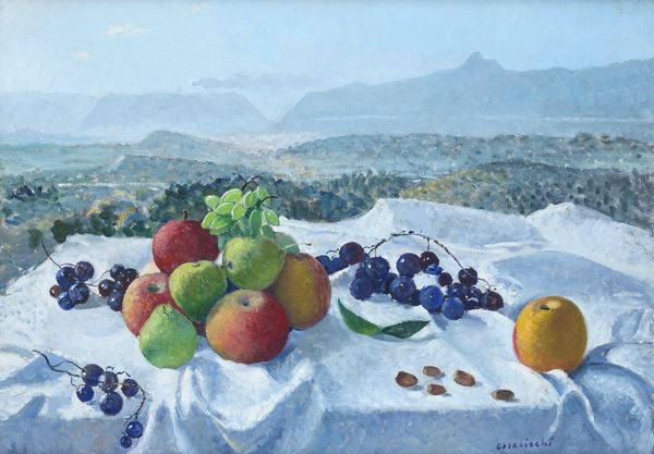 Giovanni Colacicchi - Fruit on the tablecloth