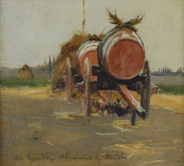 Raffaello Gambogi - Carri con botti