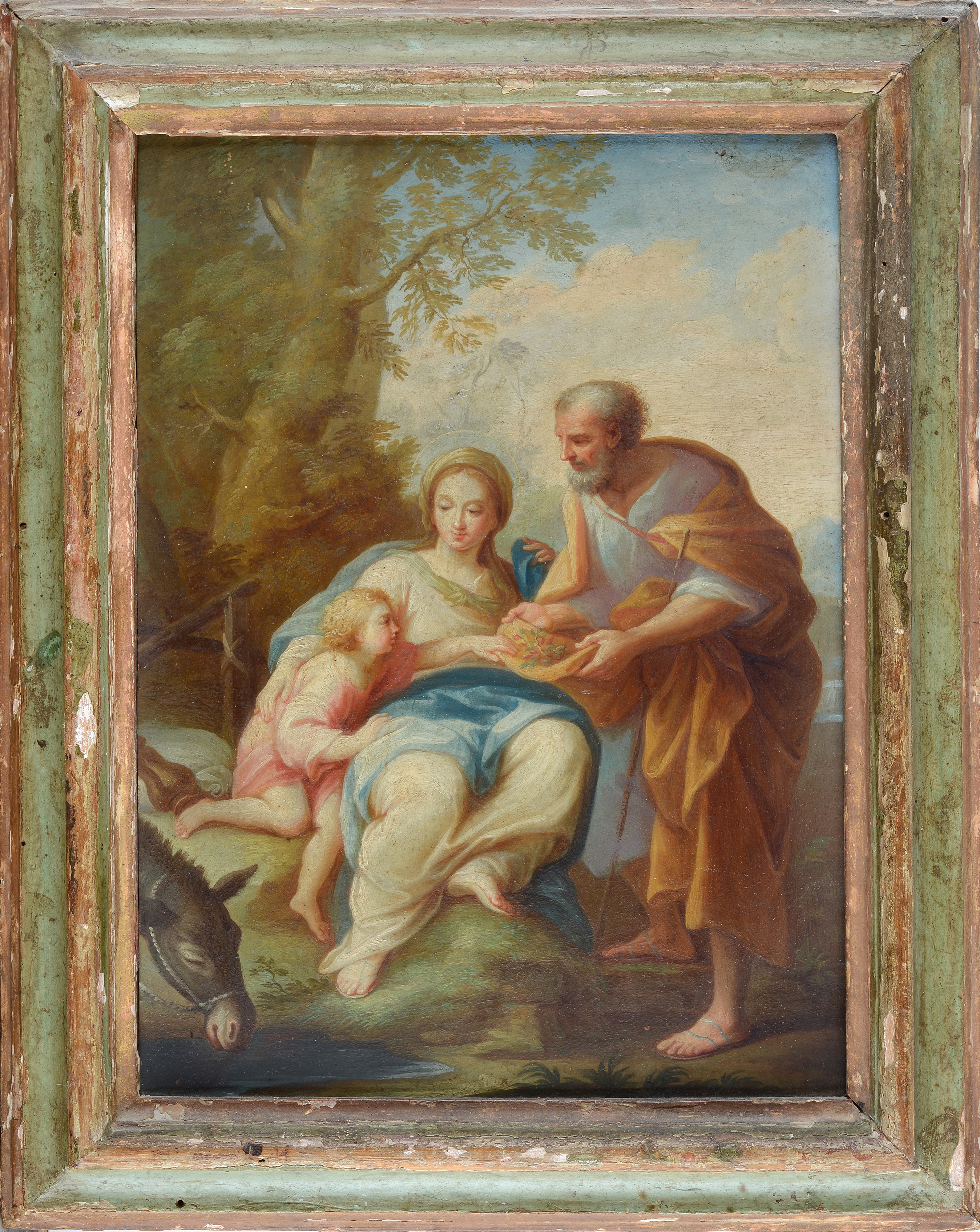 Scuola Francese, XVIII Sec., Anonimo, XVIII Sec. - Riposo dalla Fuga in Egitto