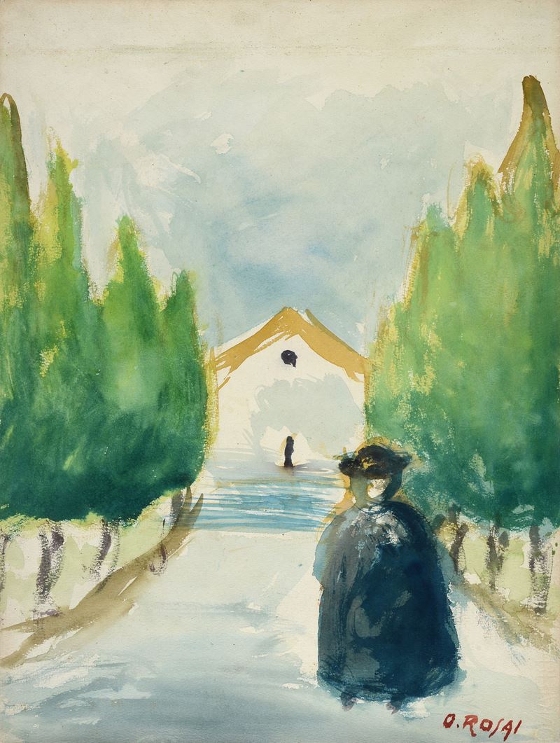 Ottone Rosai - Pretino Verso la Chiesa