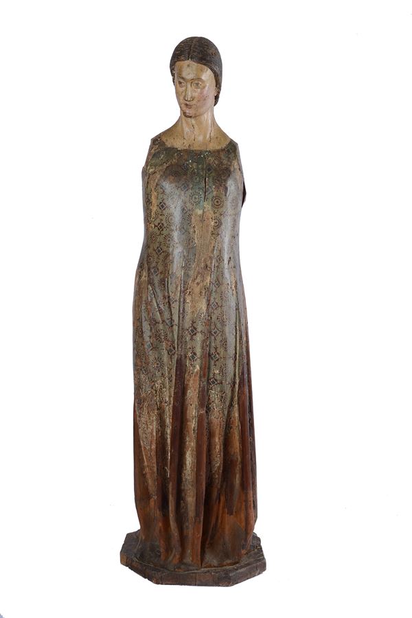 Scuola Italia Centrale, XV sec. : Female figure  - Auction ANTIQUES, AUTHORS OF XIX AND XX CENTURY - I - Galleria Pananti Casa d'Aste