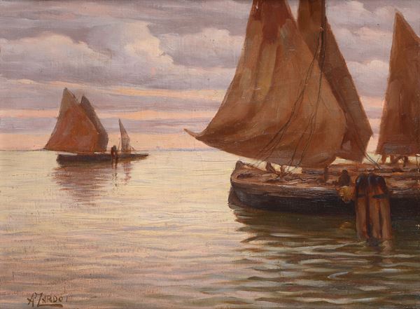Alberto Zardo - Marina con barche