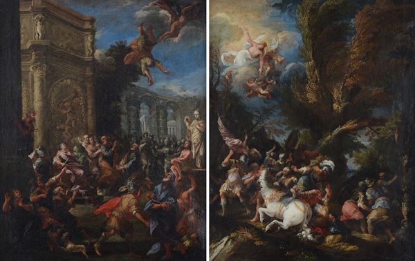 Maestro Fiammingo operante in Italia, XVII sec. - Pair of paintings