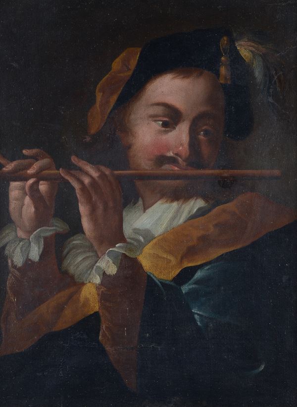 Attr. a Jean-Baptiste Deshays - Suonatore di flauto