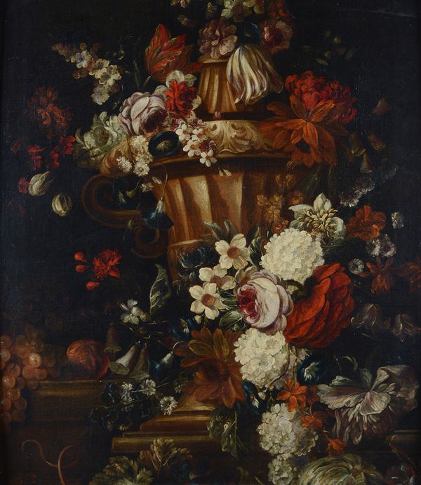 Scuola Fiamminga, XVII-XVIII sec. - Vaso con fiori