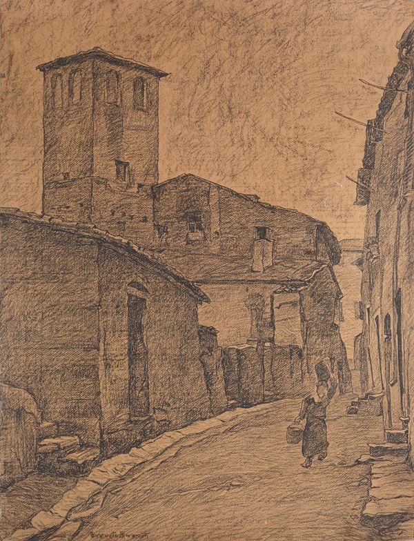 Benvenuto Benvenuti - Strada con figure