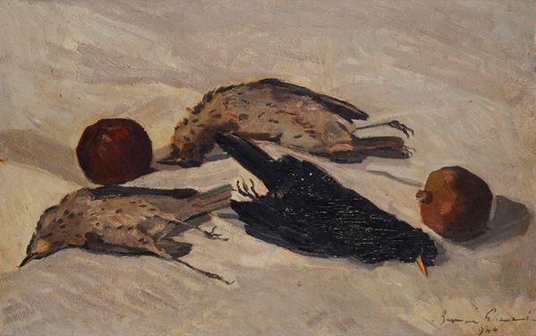 Beppe Guzzi - Natura morta con uccelli
