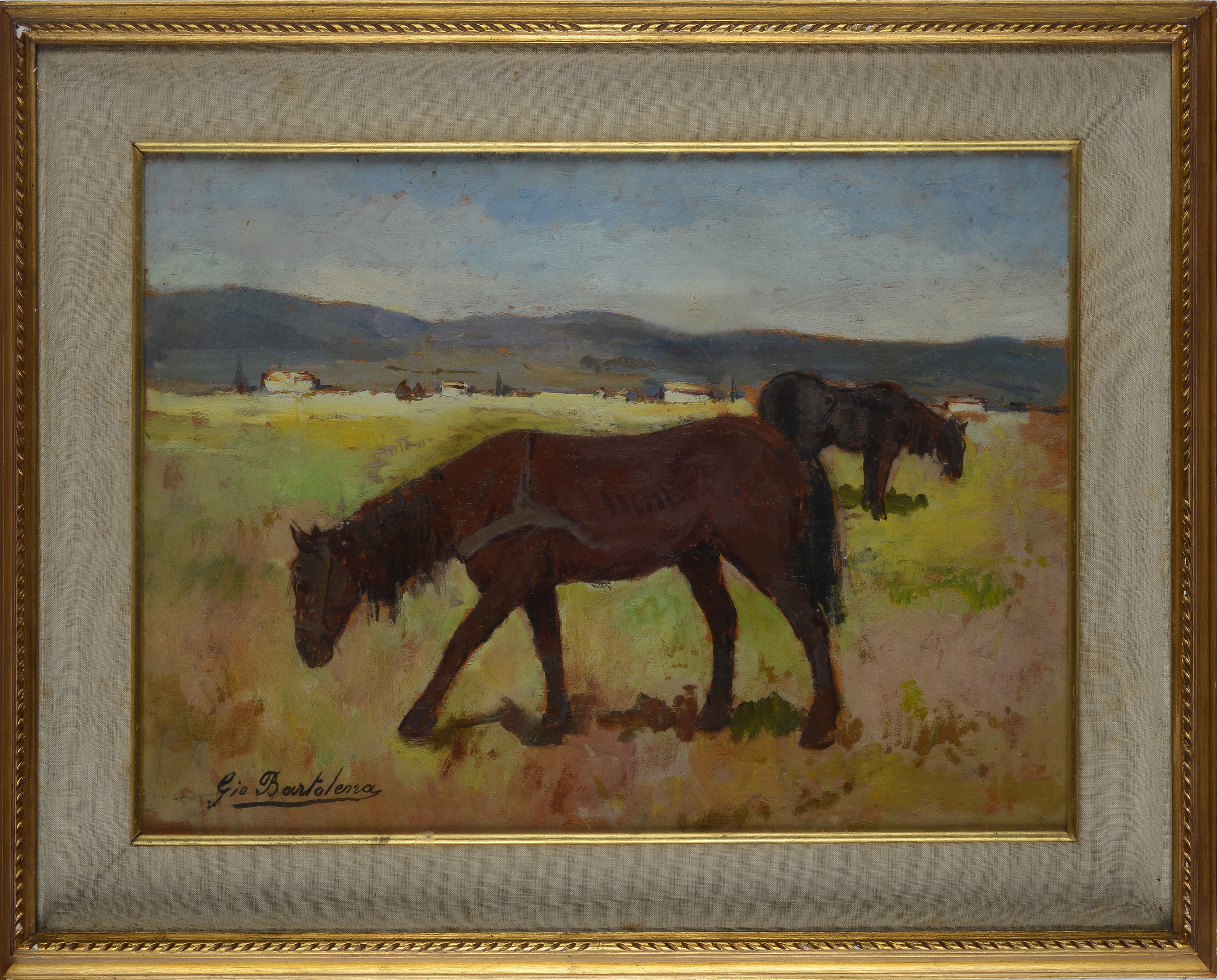 Giovanni Bartolena - Paesaggio con Cavalli